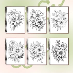 (Original Thickened Version, 30 Pages) Adult Anti-Stress Coloring Book - Spiral Binding, Suitable As A Gift For Friends And Family, Also Can Be Used As Painting Supplies, Returning To School/Starting School/Birthday Party Gifts Fantasy Flowers