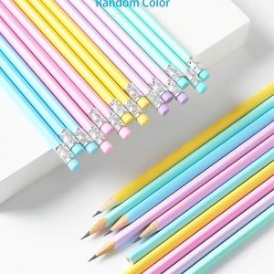 10pcs Macaron Colored Writing Pencils, Simple HB Wooden Writing Pencils, Office & School Supplies For Students Color