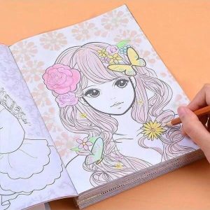 1pc Cartoon Graphic Coloring Book, Creative Coloring Notebook Designed For Students, Adults (Random Style) Multicolor