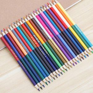 24pcs Double-headed Colored Pencils With Dual-tone Barrel, Ideal For Creative Drawing, Doodling, And Coloring Multicolor